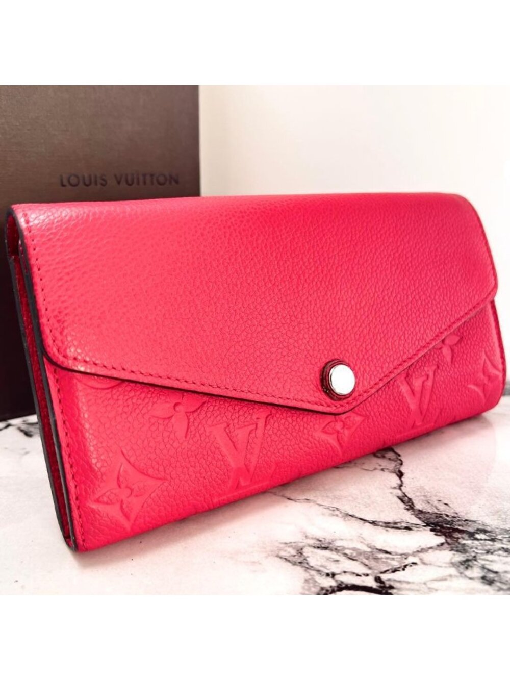 Louis Vuitton Empreinte Portefeuille Sarah Dark Pink Wallet